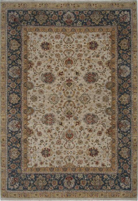 Isfahan Beige Hand Knotted 91 X 130  Area Rug 250-26177 Image 0