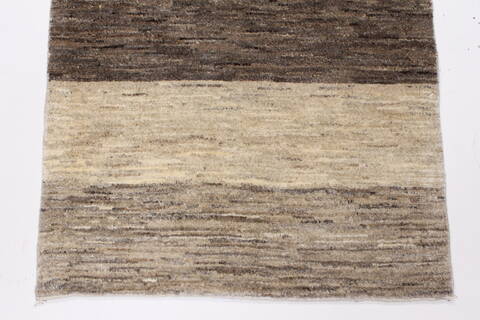 Gabbeh Grey Runner Hand Knotted 25 X 66  Area Rug 250-26208 Image 7