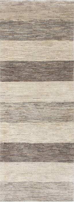 Gabbeh Grey Runner Hand Knotted 25 X 66  Area Rug 250-26208 Image 0