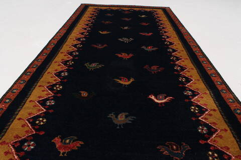 Gabbeh Multicolor Runner Hand Knotted 27 X 510  Area Rug 250-26213 Image 2
