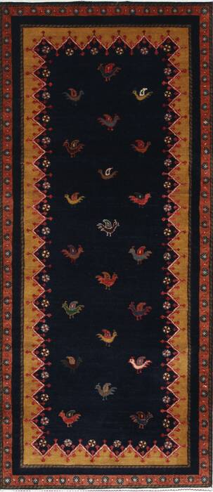 Gabbeh Multicolor Runner Hand Knotted 27 X 510  Area Rug 250-26213 Image 0