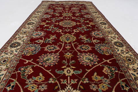 Isfahan Red Runner Hand Knotted 26 X 511  Area Rug 250-26217 Image 3