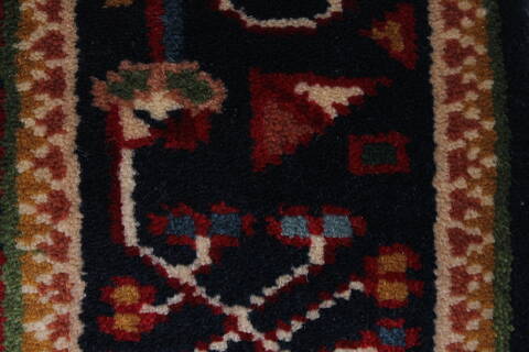 Karajeh Blue Runner Hand Knotted 26 X 63  Area Rug 250-26228 Image 10