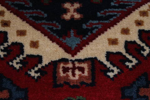 Karajeh Blue Runner Hand Knotted 26 X 63  Area Rug 250-26228 Image 9