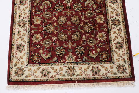 Kashmar Beige Runner Hand Knotted 27 X 61  Area Rug 250-26230 Image 5