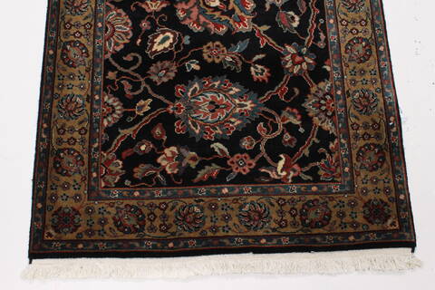 Tabriz Beige Runner Hand Knotted 27 X 60  Area Rug 250-26232 Image 4