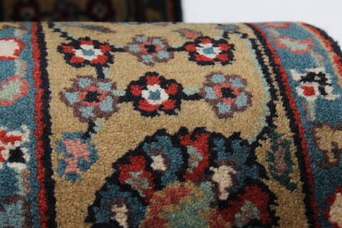Tabriz Beige Runner Hand Knotted 27 X 60  Area Rug 250-26232 Image 7