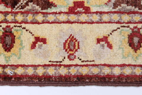 Pishavar Beige Runner Hand Knotted 21 X 50  Area Rug 250-26235 Image 3