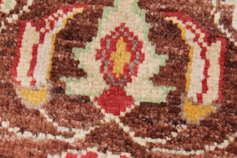 Pishavar Beige Runner Hand Knotted 21 X 50  Area Rug 250-26235 Image 7