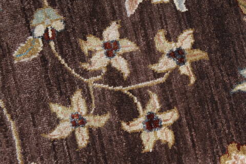 Pishavar Beige Round Hand Knotted 80 X 80  Area Rug 250-26249 Image 5