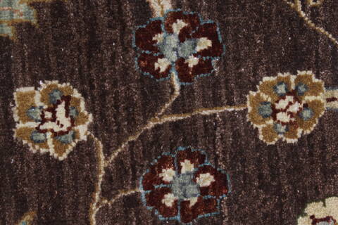 Pishavar Beige Round Hand Knotted 80 X 80  Area Rug 250-26249 Image 6