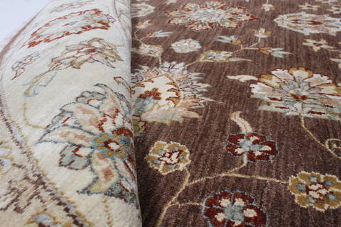 Pishavar Beige Round Hand Knotted 80 X 80  Area Rug 250-26249 Image 8