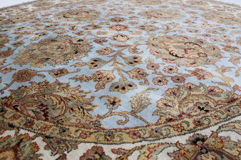 Kashan Beige Round Hand Knotted 80 X 80  Area Rug 250-26251 Image 2