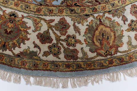 Kashan Beige Round Hand Knotted 80 X 80  Area Rug 250-26251 Image 3