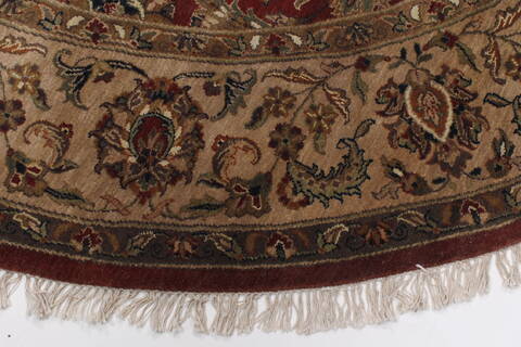 Kashmar Beige Round Hand Knotted 81 X 81  Area Rug 250-26252 Image 4