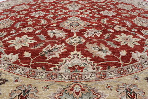 Chobi Beige Round Hand Knotted 711 X 711  Area Rug 250-26253 Image 2