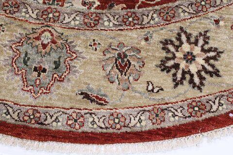 Chobi Beige Round Hand Knotted 711 X 711  Area Rug 250-26253 Image 3