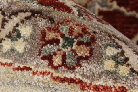 Chobi Beige Round Hand Knotted 711 X 711  Area Rug 250-26253 Image 8