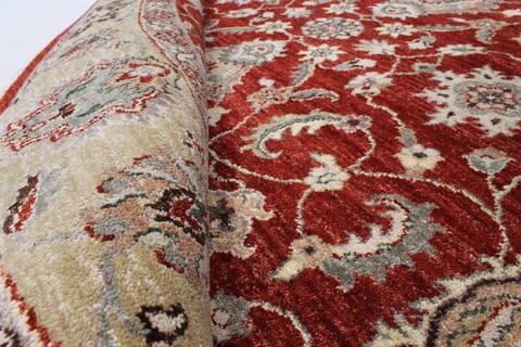 Chobi Beige Round Hand Knotted 711 X 711  Area Rug 250-26253 Image 9