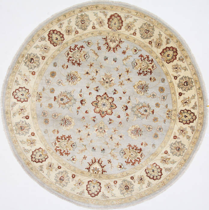 Chobi Beige Round Hand Knotted 82 X 83  Area Rug 250-26255 Image 0