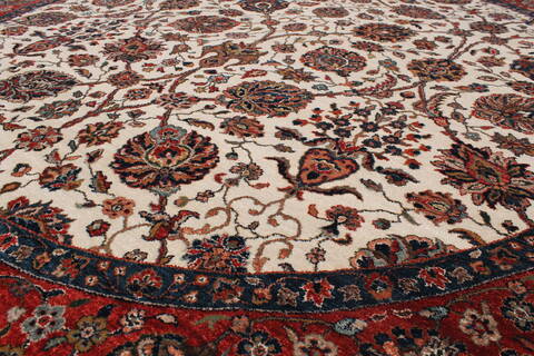 Tabriz Blue Round Hand Knotted 710 X 710  Area Rug 250-26257 Image 3