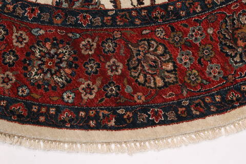 Tabriz Blue Round Hand Knotted 710 X 710  Area Rug 250-26257 Image 4