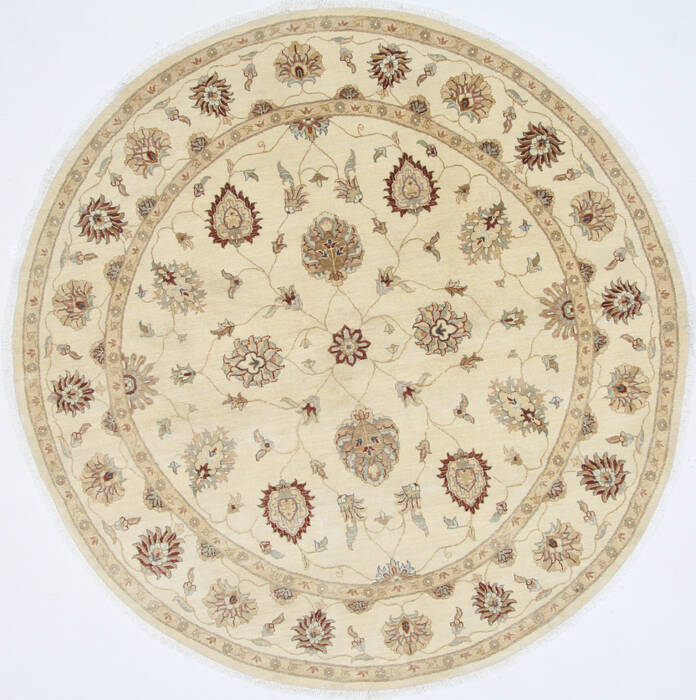 Pishavar Beige Round Hand Knotted 80 X 81  Area Rug 250-26258 Image 0