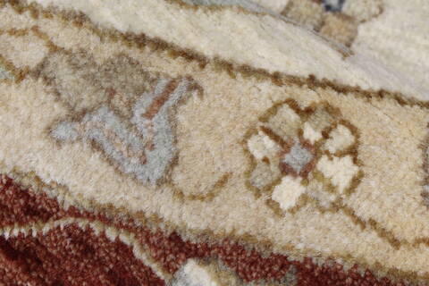 Chobi Beige Round Hand Knotted 81 X 82  Area Rug 250-26263 Image 8