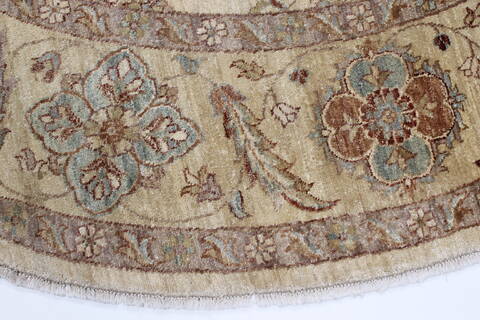 Chobi Beige Round Hand Knotted 710 X 711  Area Rug 250-26266 Image 3