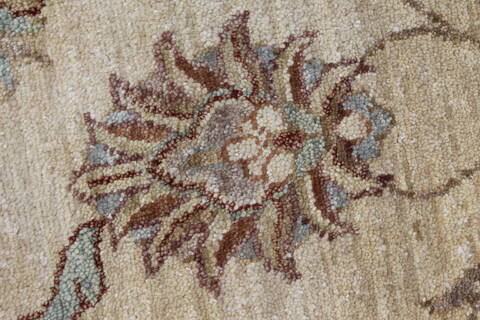 Chobi Beige Round Hand Knotted 710 X 711  Area Rug 250-26266 Image 6
