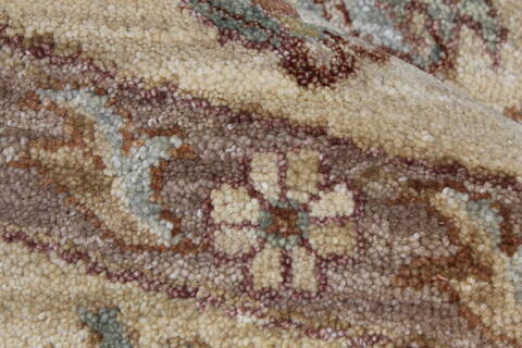 Chobi Beige Round Hand Knotted 710 X 711  Area Rug 250-26266 Image 7