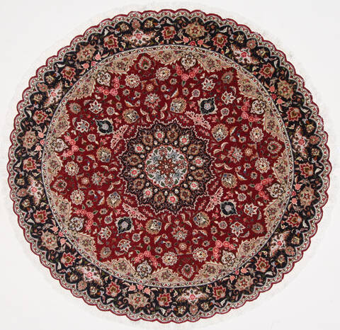 Tabriz Purple Round Hand Knotted 69 X 69  Area Rug 250-26268 Image 0