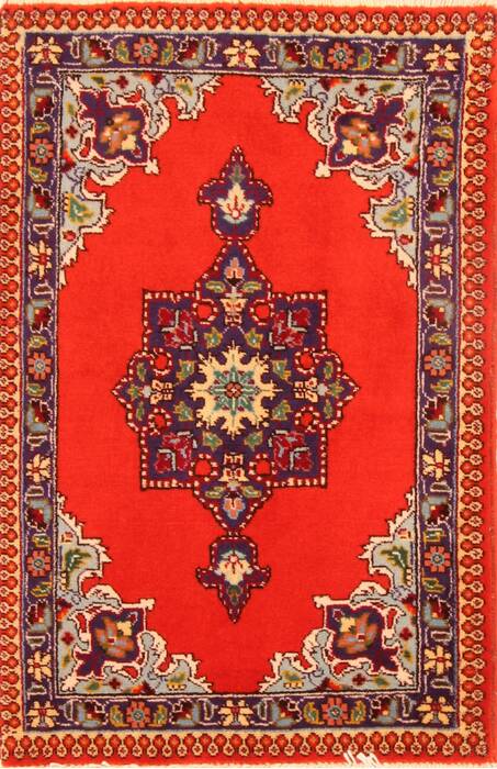 Tabriz Red Hand Knotted 111 X 210  Area Rug 100-26282 Image 0
