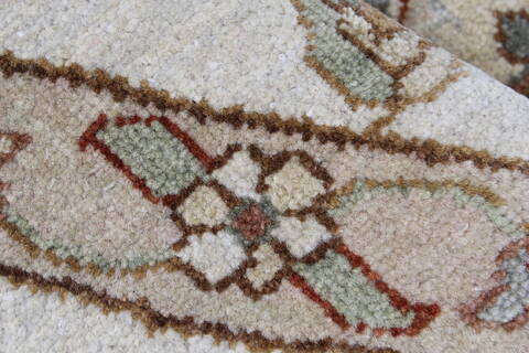 Chobi Beige Round Hand Knotted 82 X 82  Area Rug 250-26284 Image 10