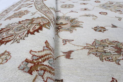 Chobi Beige Round Hand Knotted 82 X 82  Area Rug 250-26284 Image 1