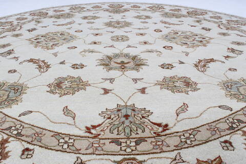 Chobi Beige Round Hand Knotted 82 X 82  Area Rug 250-26284 Image 3