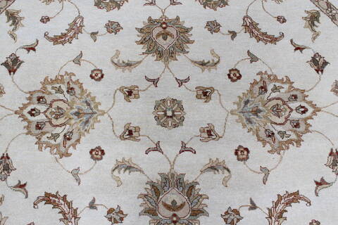 Chobi Beige Round Hand Knotted 82 X 82  Area Rug 250-26284 Image 5