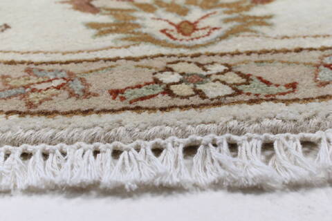 Chobi Beige Round Hand Knotted 82 X 82  Area Rug 250-26284 Image 6