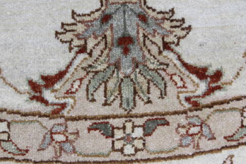 Chobi Beige Round Hand Knotted 82 X 82  Area Rug 250-26284 Image 9
