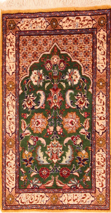 Tabriz Green Hand Knotted 19 X 32  Area Rug 100-26289 Image 0