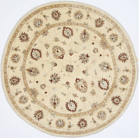 Ziegler Beige Round Hand Knotted 80 X 81  Area Rug 250-26293 Image 0