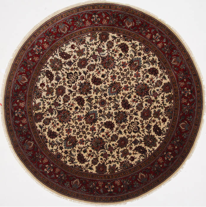 Tabriz Beige Round Hand Knotted 80 X 80  Area Rug 250-26297 Image 0