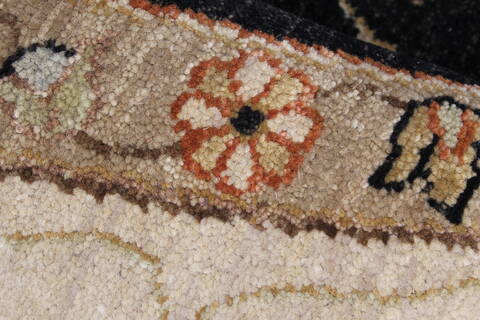 Chobi Beige Round Hand Knotted 81 X 82  Area Rug 250-26301 Image 6