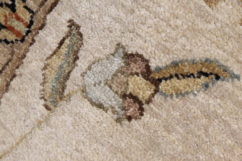 Chobi Beige Round Hand Knotted 81 X 82  Area Rug 250-26301 Image 7