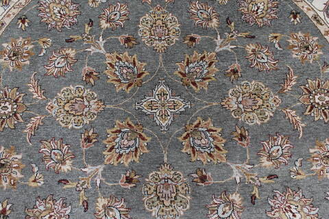 Kashan Beige Round Hand Knotted 80 X 80  Area Rug 250-26324 Image 6