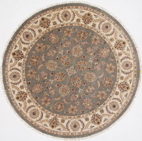Kashan Beige Round Hand Knotted 80 X 80  Area Rug 250-26324 Image 0