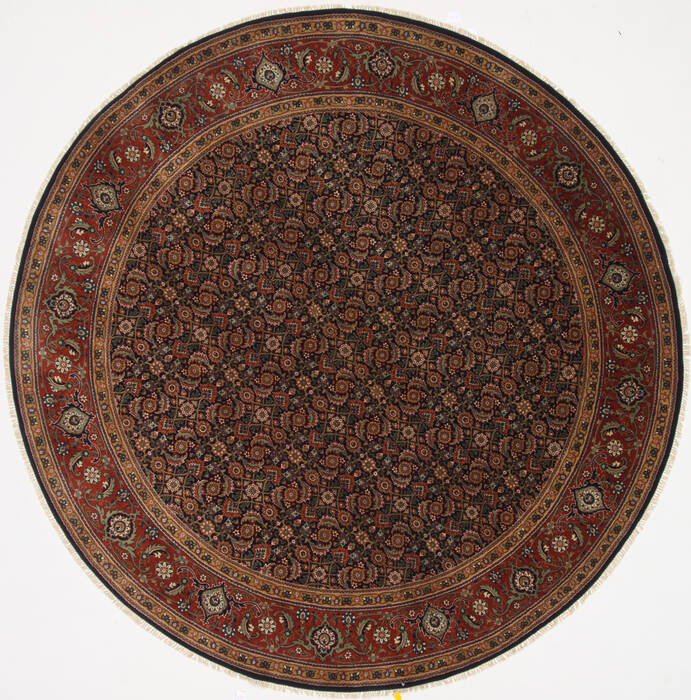 Herati Beige Round Hand Knotted 80 X 80  Area Rug 250-26326 Image 0