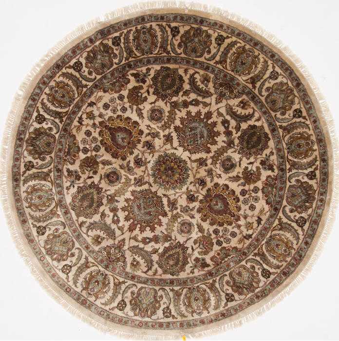 Kashmar Beige Round Hand Knotted 710 X 711  Area Rug 250-26335 Image 0