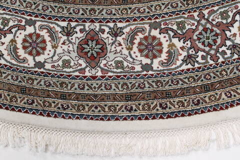 Tabriz Beige Round Hand Knotted 84 X 84  Area Rug 250-26337 Image 3