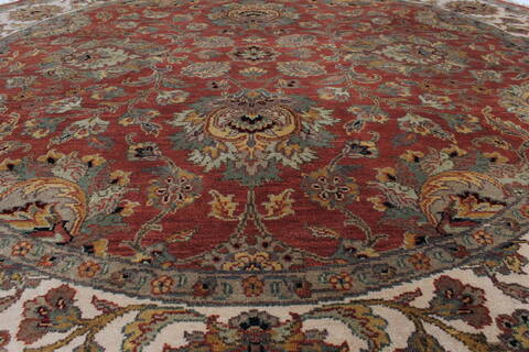 Kashan Beige Round Hand Knotted 81 X 81  Area Rug 250-26341 Image 2